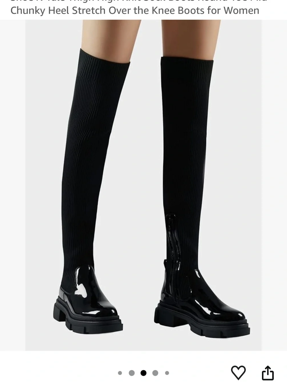 Shoe'N Tale Thigh High Knit Sock Boots 41
